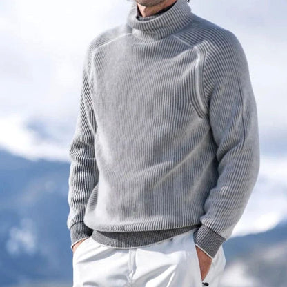 Men's Ribbed Roll-Neck Slim-Fit Knitted Jumper