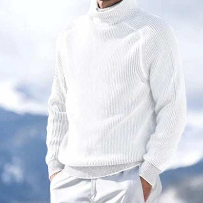 Men's Ribbed Roll-Neck Slim-Fit Knitted Jumper