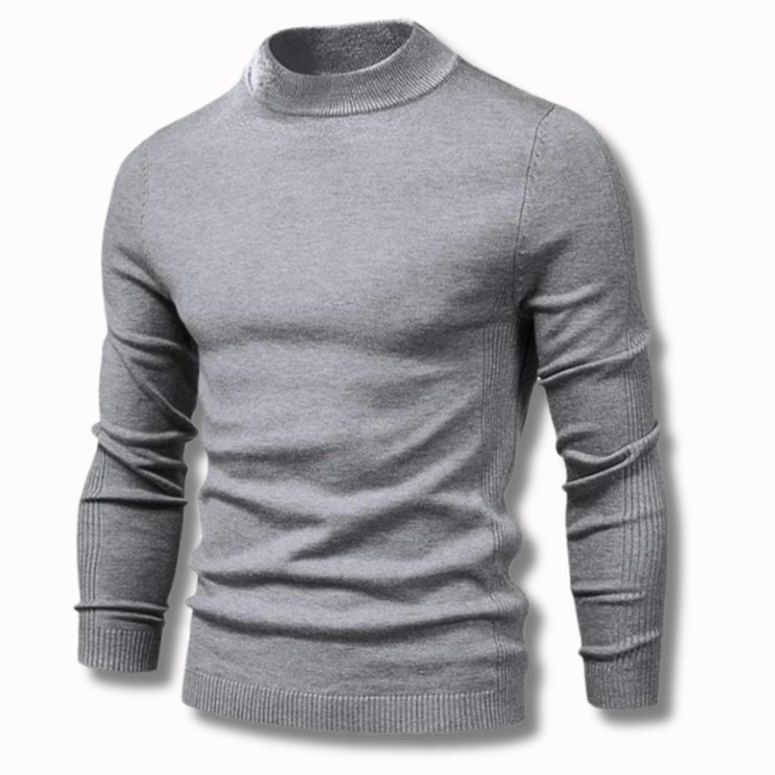 Men's Slim-Fit Mock-Neck Knitted Jumper