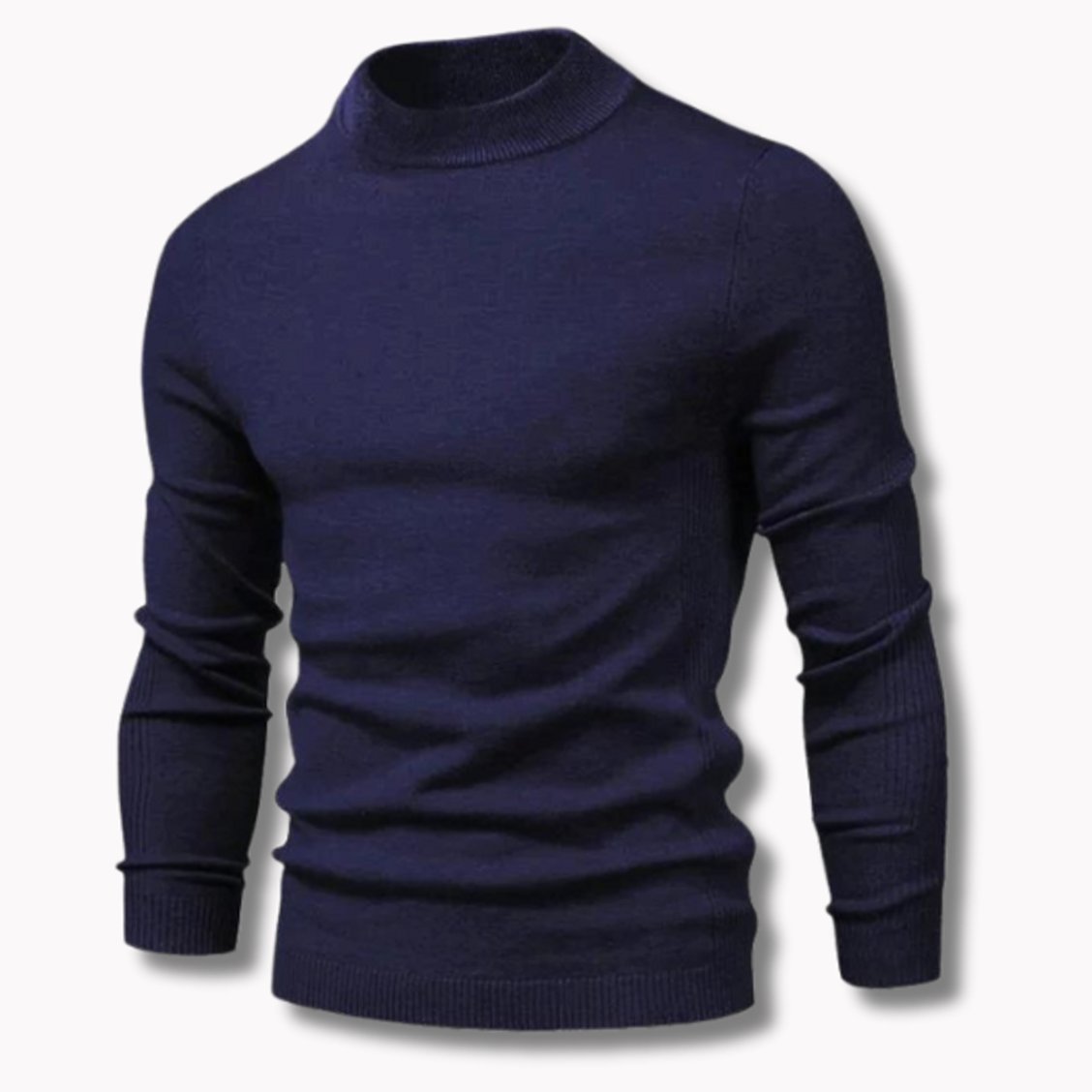 Men's Slim-Fit Mock-Neck Knitted Jumper