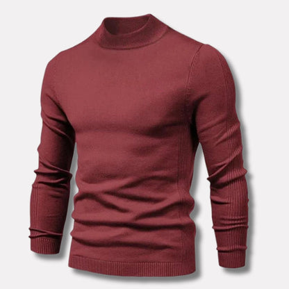 Men's Slim-Fit Mock-Neck Knitted Jumper
