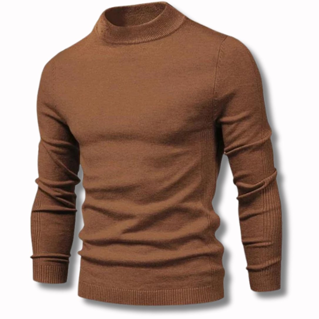 Men's Slim-Fit Mock-Neck Knitted Jumper