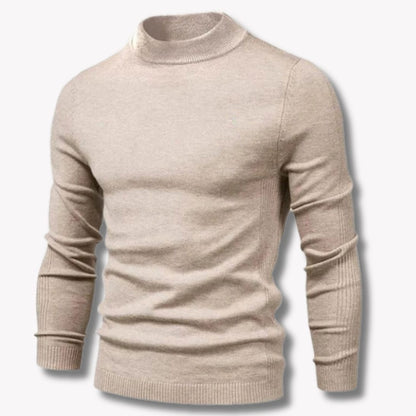Men's Slim-Fit Mock-Neck Knitted Jumper