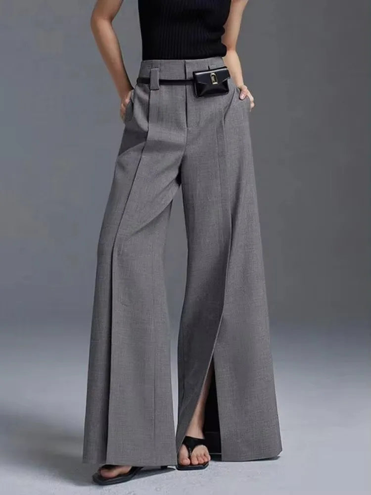 Women's Tailored High-Waist Wide-Leg Trousers