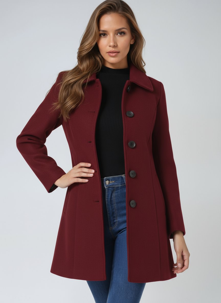 Women's Button-Up Long Coat