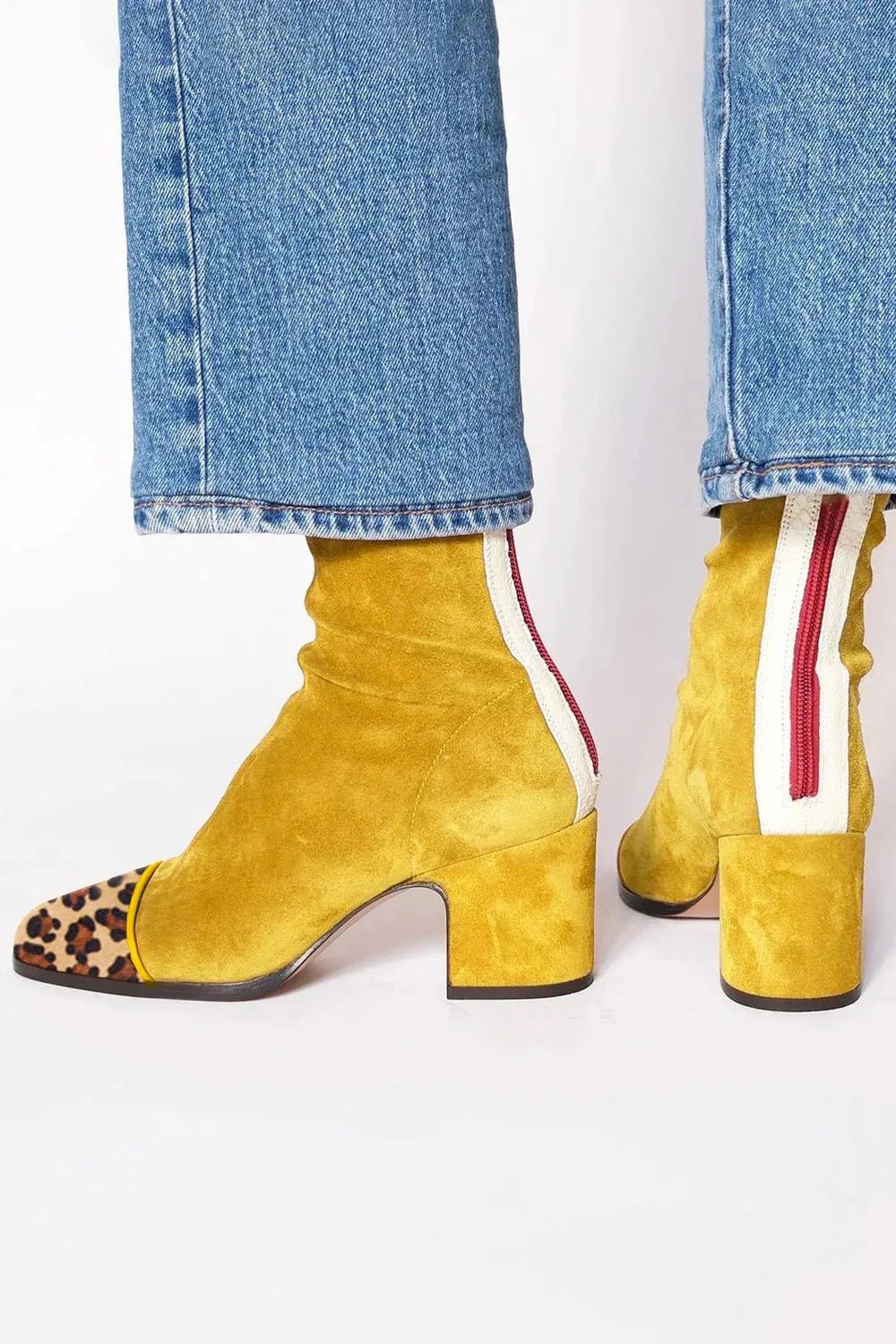 Women's Suede Heeled Ankle Boots Cushioned