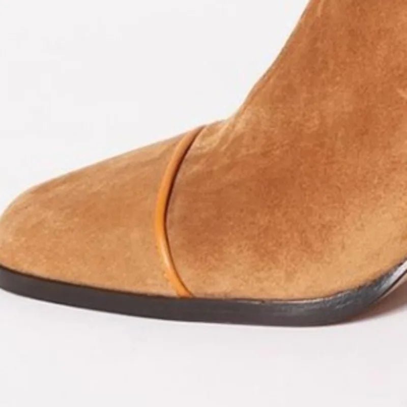 Women's Suede Heeled Ankle Boots Cushioned
