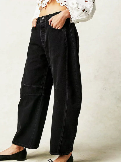 Women's Leopard Print Wide-Leg Jeans