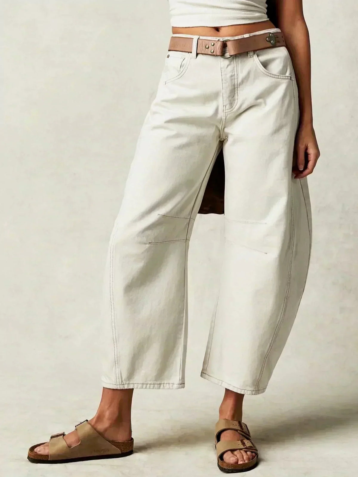 Women's Leopard Print Wide-Leg Jeans
